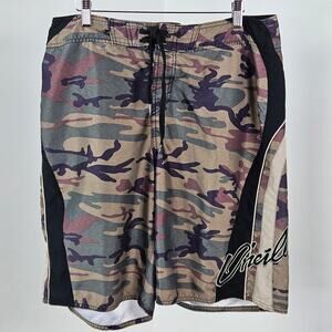 O'Neill‎ Green Camo Camouflage Swim Trunks Board Short | Men's 34